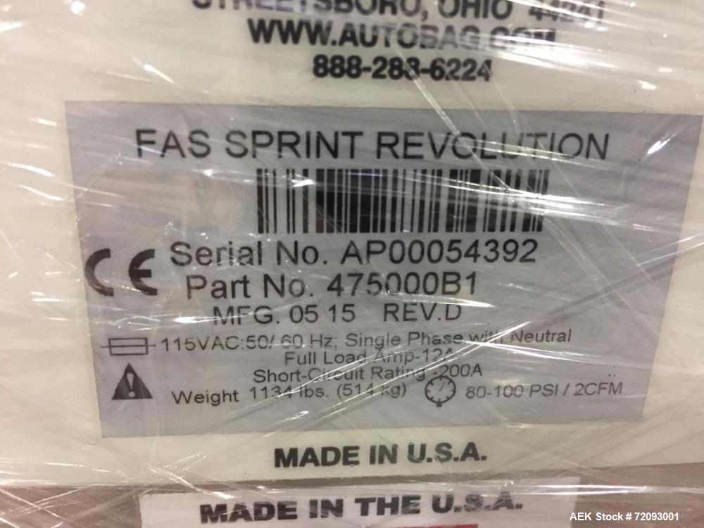 Used- Automated Packaging FAS Sprint Revolution Fufillment Bagger with Conveyor