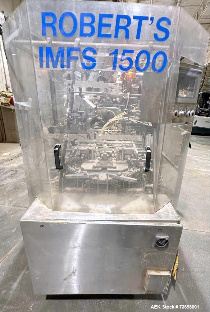 Used Roberts IMFS1500 Preformed Pouch Packager | 50 Pouches/Min | Allen Bradley Controls | SURP Pouch Filler. Capable of speeds up to 50 pouches per minute (depending on application, bag size and pro...