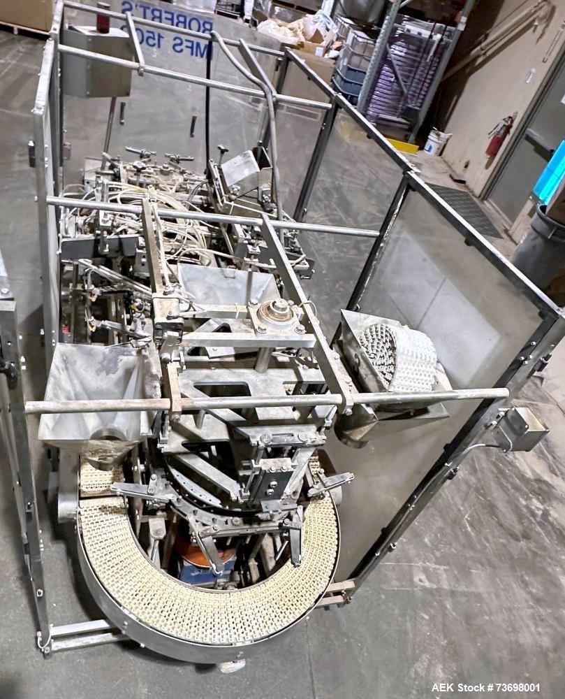 Used Roberts IMFS1500 Preformed Pouch Packager | 50 Pouches/Min | Allen Bradley Controls | SURP Pouch Filler. Capable of speeds up to 50 pouches per minute (depending on application, bag size and pro...