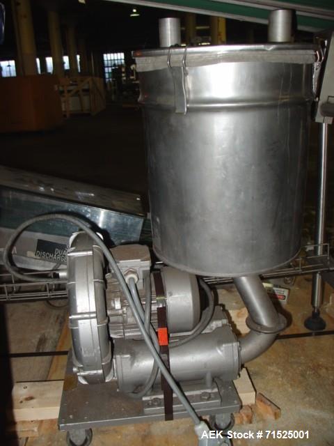 Used Laudenberg Duplex Pre-Made Pouch Machine, Model FBM20. Max width pouches up to 115 mm, min 60 mm, length at present 7.5", speed 40-45 cycles. Includes: pouch infeed conveyor, (2) dual discharge ...
