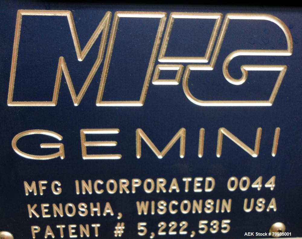 Used MFG Inc Model Gemini Preformed Pouch Packaging Machine