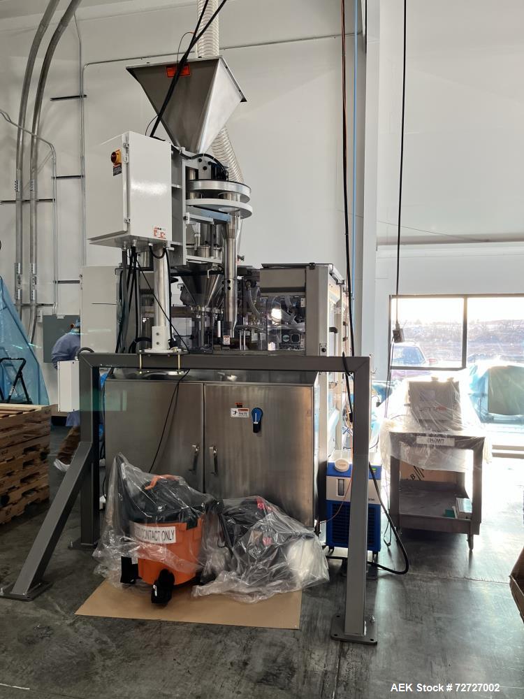 Used- Mamata Model PFS-250 Premade Pouch Machine. Capable of speeds up to 55 per minute (depending on size and application)....