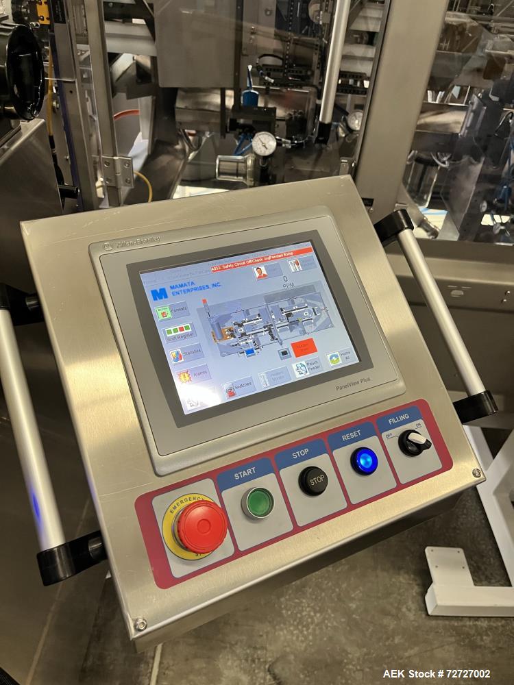 Used- Mamata Model PFS-250 Premade Pouch Machine. Capable of speeds up to 55 per minute (depending on size and application)....