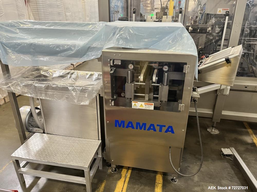 Used- Mamata Model PFS-250 Premade Pouch Machine. Capable of speeds up to 55 per minute (depending on size and application)....