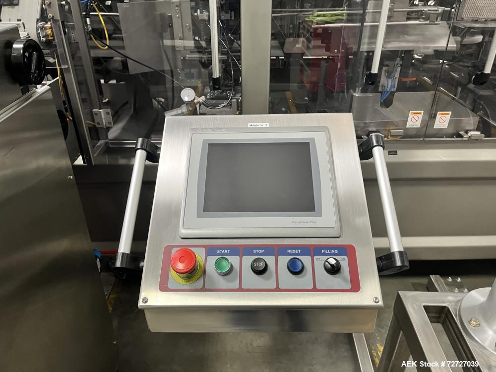 Used- Mamata Model PFS-250 Premade Pouch Machine. Capable of speeds up to 55 per minute (depending on size and application)....