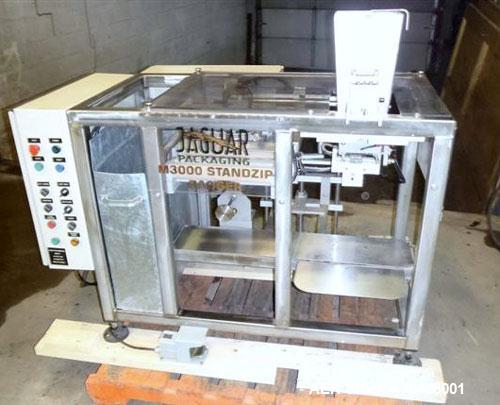 Used Jaguar Model 3000 Automatic Wicketed Bag Sealer. Capable of speeds up to 40 bags per minute. Handles gusseeted, ziplock, resealable and multi-sided bags.All stainless steel. 1/60/110V