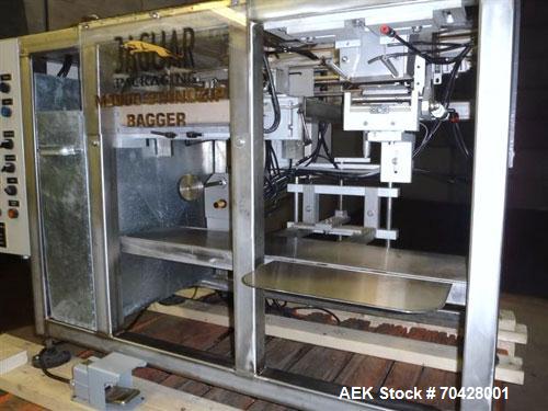 Used Jaguar Model 3000 Automatic Wicketed Bag Sealer. Capable of speeds up to 40 bags per minute. Handles gusseeted, ziplock, resealable and multi-sided bags.All stainless steel. 1/60/110V