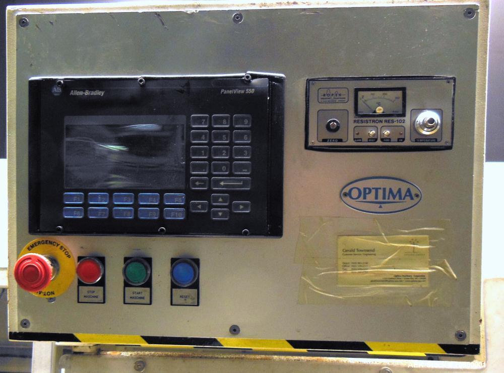 Used Optima Model LBV3 Pre-Formed Wicketed Bag Opener and Sealer