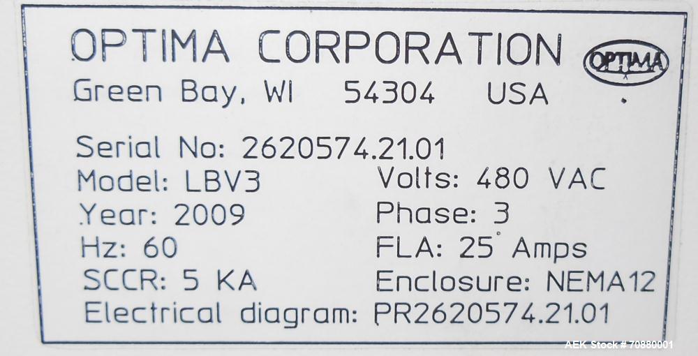 Used Optima Model LBV3 Pre-Formed Wicketed Bag Opener and Sealer