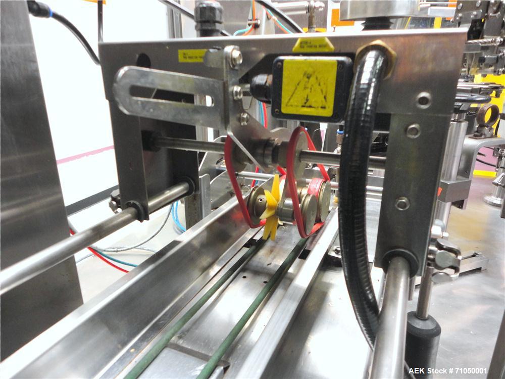 Used PSG Lee Model RP-8BT-Z Premade Pouch Filler/Sealer. Designed for pouches with gusset stand-up bottom, and with zipper seal. Pouch size range: 3.9" - 9.4" pouch width, maximum 13.8" pouch height....