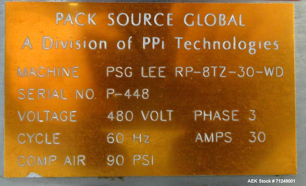 Used PSG Lee Model RP-8TZ-30-WD Washdown Premade Pouch Filler/Sealer