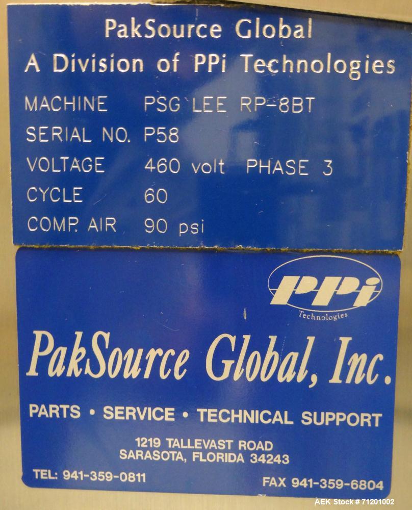 Used PSG Lee Model RP-8BT Premade Pouch Filler/Sealer