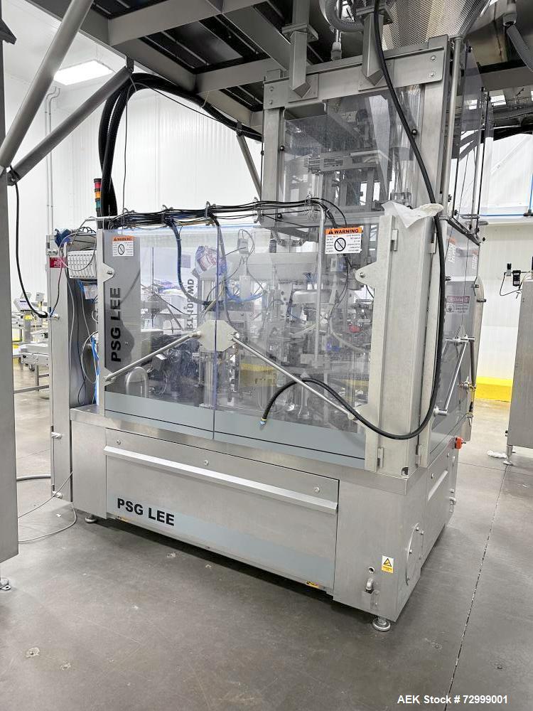 Used- PSG Lee Model RT-108-WD Wash Down Rotary Fill & Seal Premade Pouch Packager. Machine is capable of speeds from 20 - 30...