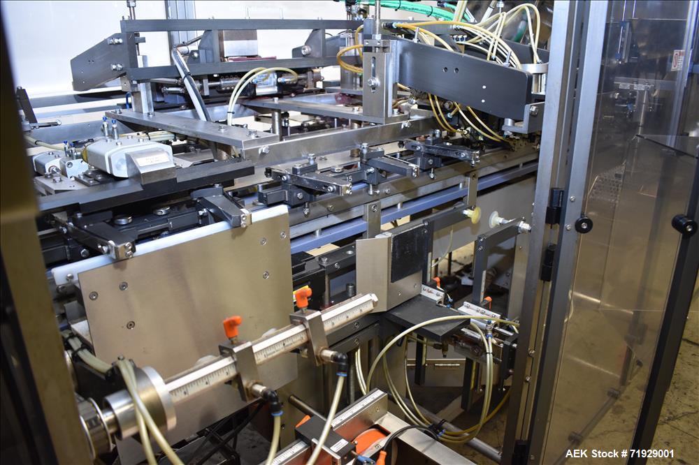 Used Roberts Model IMP-1500 Horizontal Pre Form Pouch Machine. Capable of speeds up to 50 pouches per minute (depending on application, bag size and product fill). Bag size range: 4" - 12" or 100mm -...