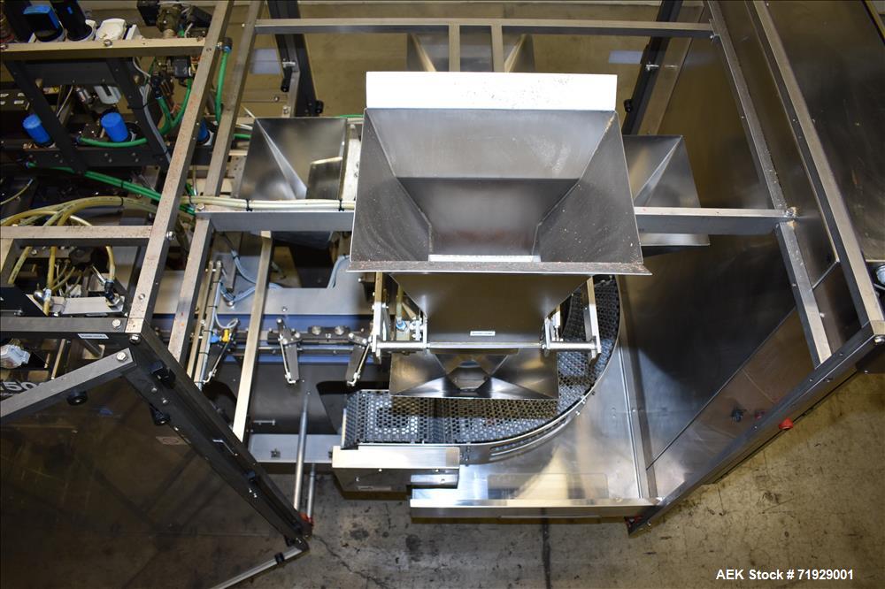 Used Roberts Model IMP-1500 Horizontal Pre Form Pouch Machine. Capable of speeds up to 50 pouches per minute (depending on application, bag size and product fill). Bag size range: 4" - 12" or 100mm -...