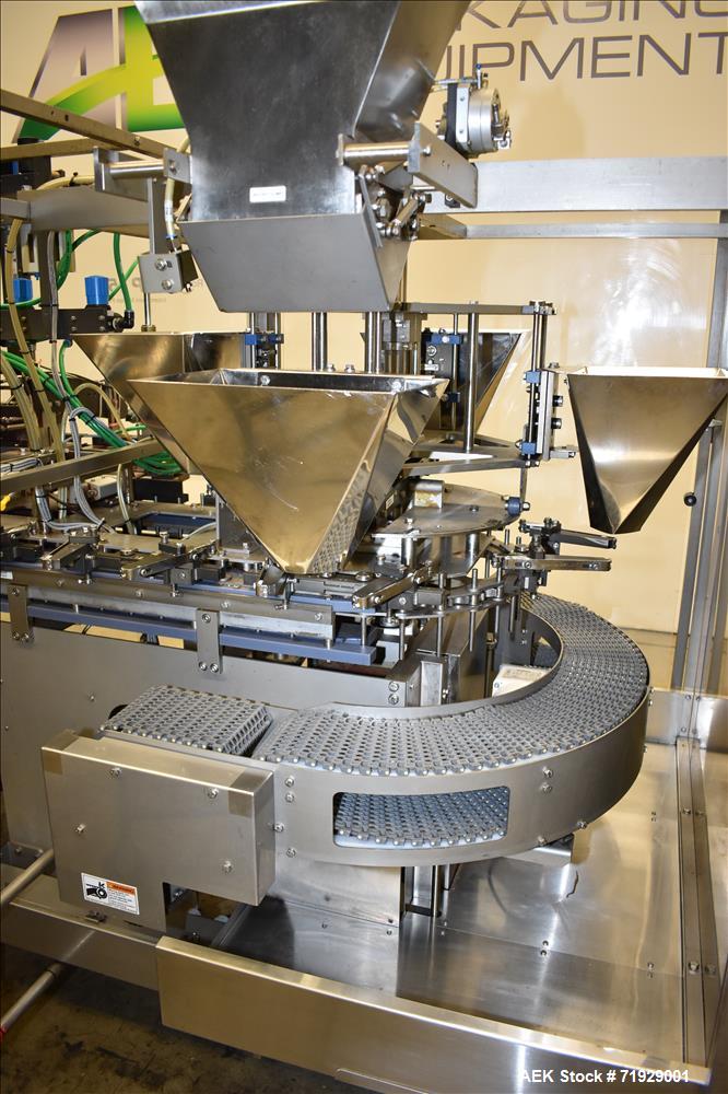 Used Roberts Model IMP-1500 Horizontal Pre Form Pouch Machine. Capable of speeds up to 50 pouches per minute (depending on application, bag size and product fill). Bag size range: 4" - 12" or 100mm -...