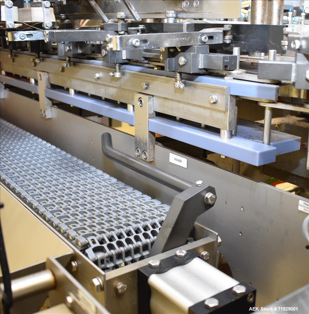 Used Roberts Model IMP-1500 Horizontal Pre Form Pouch Machine. Capable of speeds up to 50 pouches per minute (depending on application, bag size and product fill). Bag size range: 4" - 12" or 100mm -...