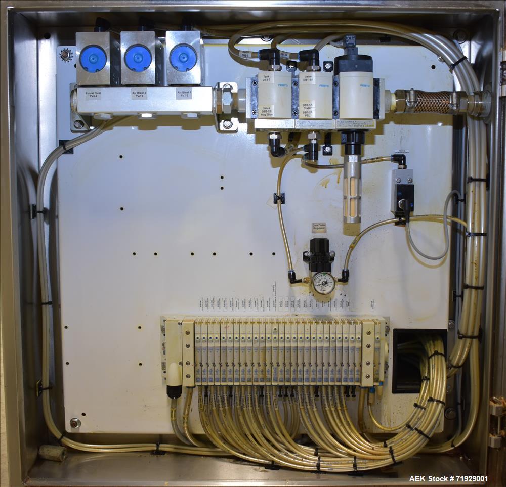 Used Roberts Model IMP-1500 Horizontal Pre Form Pouch Machine. Capable of speeds up to 50 pouches per minute (depending on application, bag size and product fill). Bag size range: 4" - 12" or 100mm -...