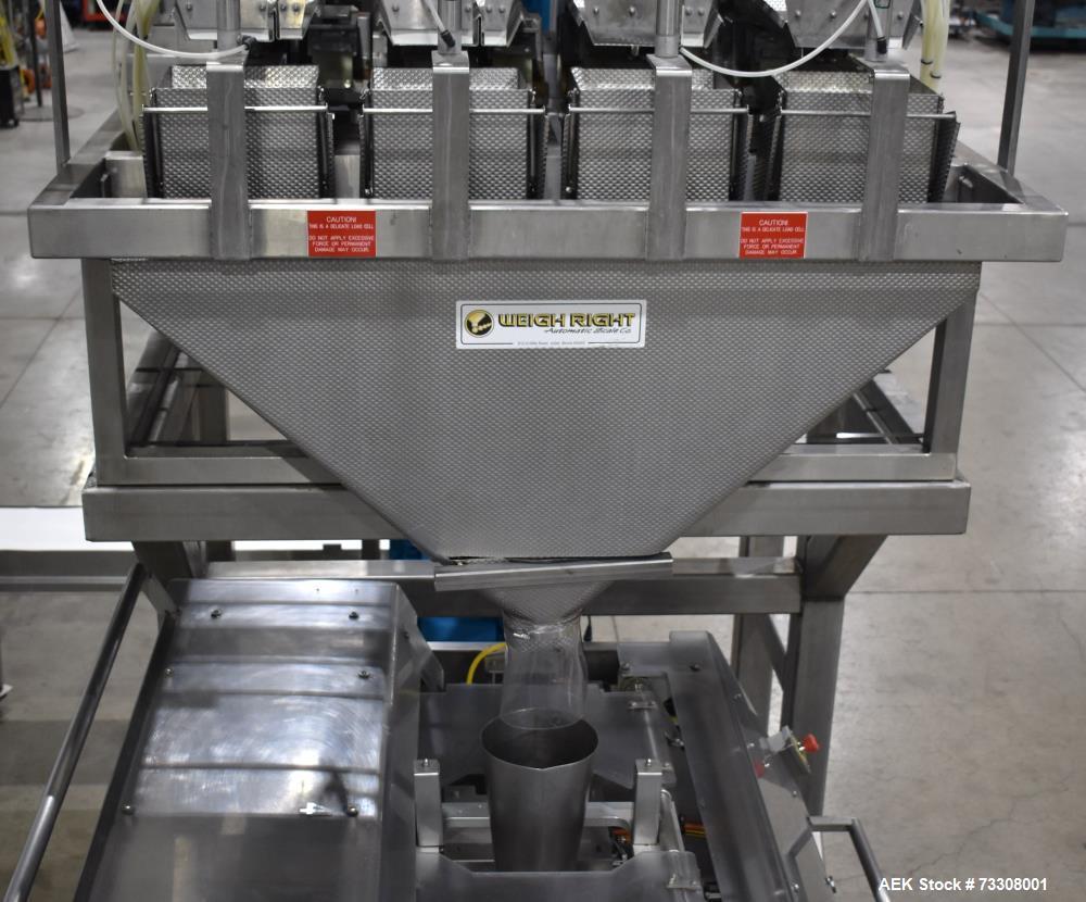 Tishma Model Flex 7 (ROO-100) Premade Pouch Filler and Sealer W/ Weigh Right PMB4 L linear scale