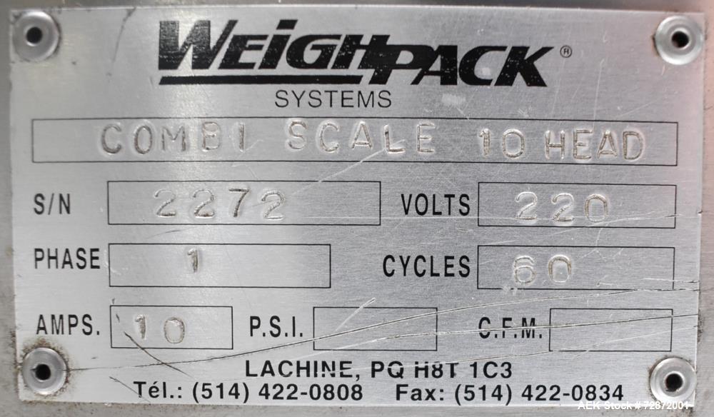 Used Weighpack Swifty 1200 Horizontal Pre-Made Pouch Filler & Sealer with 10-Head Combi Scale