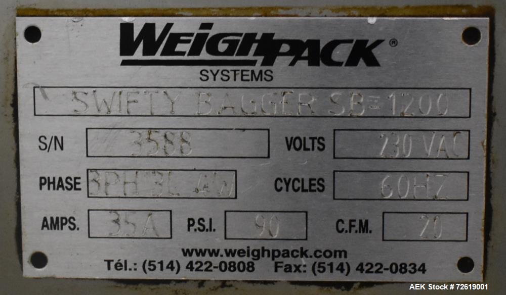 WeighPack Swifty Bagger Model 1200 Preformed Pouch Packager