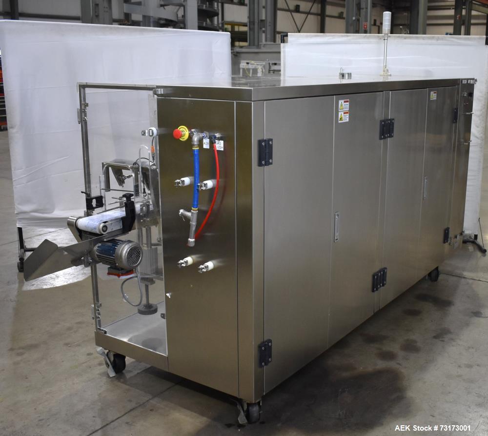 Used Weighpack Systems Swifty 3600 Horizontal Pre Made Bags/Pouch Filler and Sealer. Capable of speeds up to 45 bags per minute. Has a bag size range: 3.5" to 8" (width) x 5.5" to 20" (length). Has e...