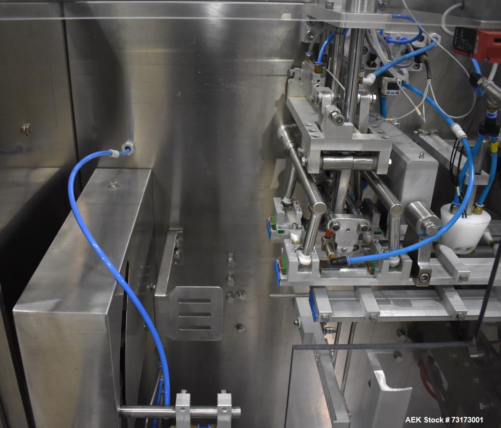 Used Weighpack Systems Swifty 3600 Horizontal Pre Made Bags/Pouch Filler and Sealer. Capable of speeds up to 45 bags per minute. Has a bag size range: 3.5" to 8" (width) x 5.5" to 20" (length). Has e...