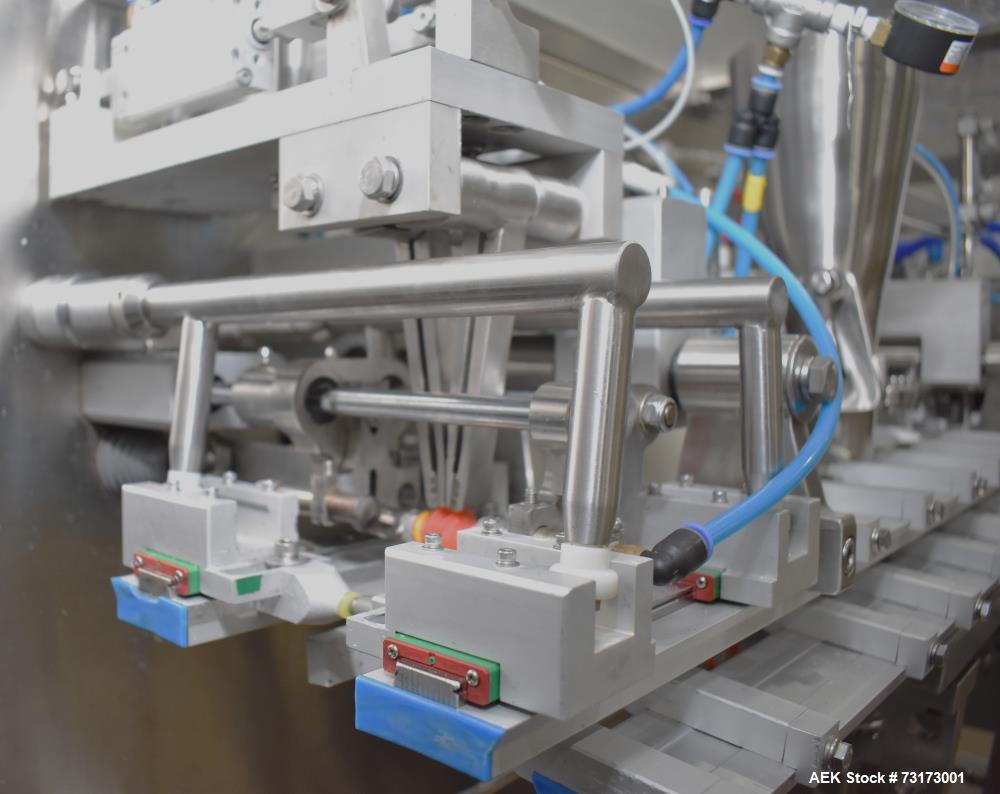 Used Weighpack Systems Swifty 3600 Horizontal Pre Made Bags/Pouch Filler and Sealer. Capable of speeds up to 45 bags per minute. Has a bag size range: 3.5" to 8" (width) x 5.5" to 20" (length). Has e...