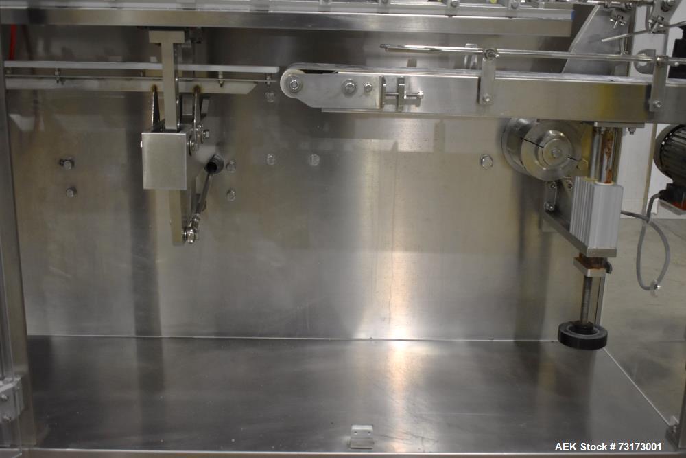 Used Weighpack Systems Swifty 3600 Horizontal Pre Made Bags/Pouch Filler and Sealer. Capable of speeds up to 45 bags per minute. Has a bag size range: 3.5" to 8" (width) x 5.5" to 20" (length). Has e...