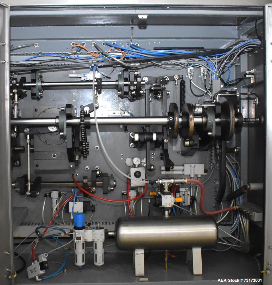 Used Weighpack Systems Swifty 3600 Horizontal Pre Made Bags/Pouch Filler and Sealer. Capable of speeds up to 45 bags per minute. Has a bag size range: 3.5" to 8" (width) x 5.5" to 20" (length). Has e...