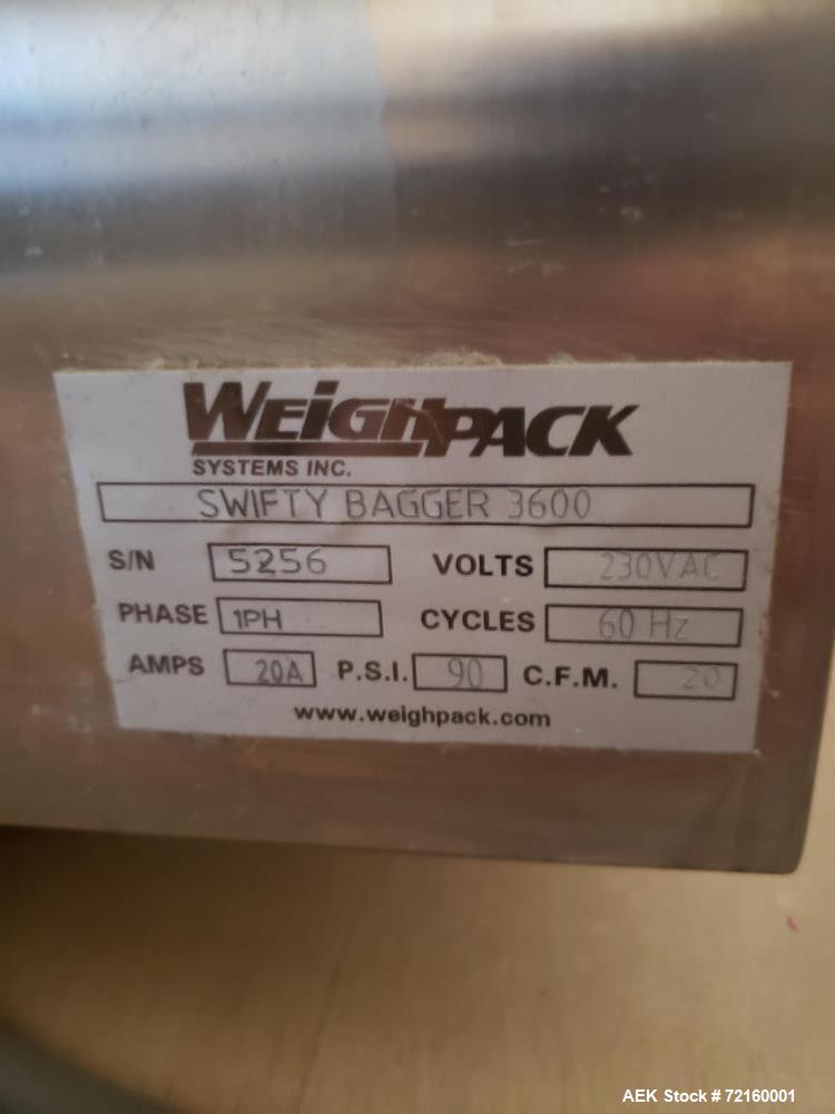 Used WeighPack Systems Swifty Bagger Model 3600 Preformed Pouch Packager