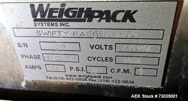 Unused - Weighpack Systems Swifty 3600 Horizontal Pre Made Bags/Pouch Filler and