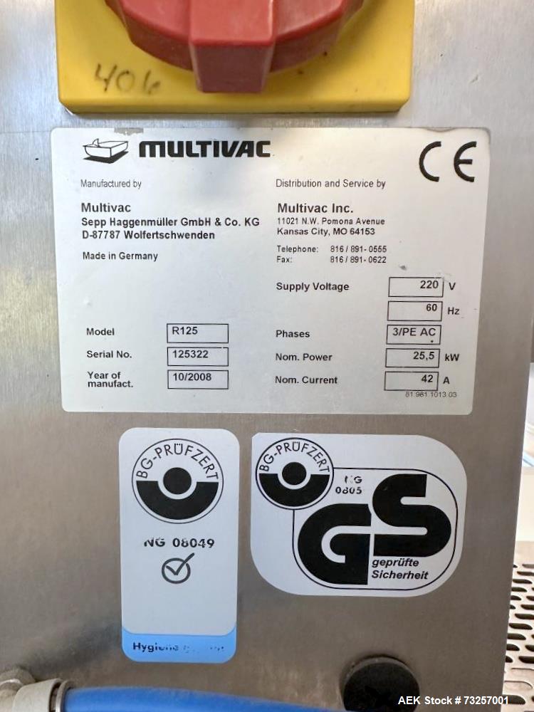 Multivac Model R125 Roll Stock Thermoformer,