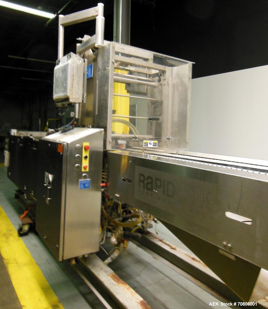 Used RapidPak Model RP-30 Horizontal Form Fill & Seal Thermoformer. Capable of up to 25 cycles per minute, up to 7"(178mm) depth of draw, up to 30"(762mm) index, maximum lift opening 7.5"(190.5mm), m...