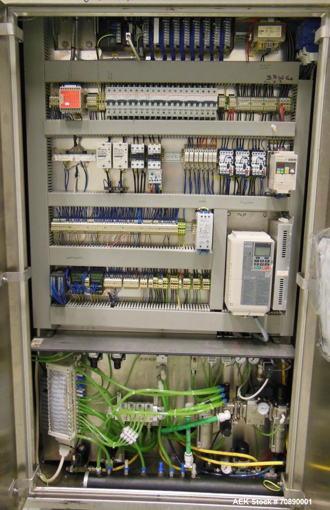 Used Repak (Reiser) Model RE20/4 FB420 Horizontal Form Fill Seal Thermoform Rollstock MAP Packager. 420mm web width, 380m useable Last used in Lunch Meat Food application, mainframe substantially con...