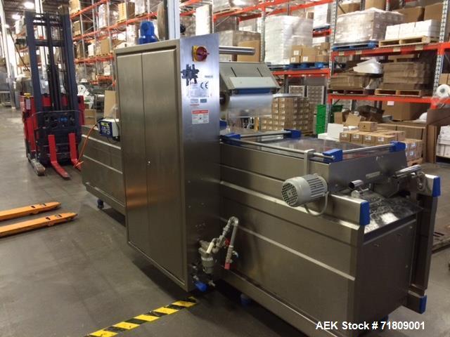 Used Repak (Reiser) Model RE20/4 Horizontal Form Fill Seal Thermoform Rollstock MAP Packager. Last used in gluten free sliced bread application. Mainframe substantially constructed of stainless steel...