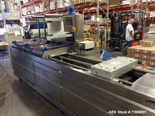Used Repak (Reiser) Model RE20/4 Horizontal Form Fill Seal Thermoform Rollstock MAP Packager. Last used in gluten free sliced bread application. Mainframe substantially constructed of stainless steel...