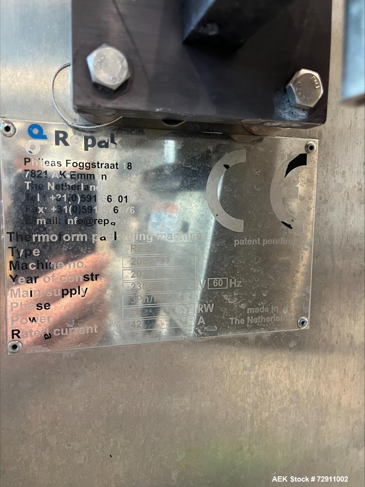 Used Repak RE20 Rollstock Thermoforming Packaging Line – Horizontal Form Fill Seal Machine, 460mm Web