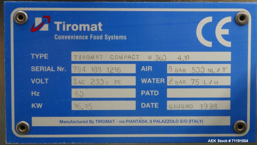 Used- Tiromat Model Compact M360 4.11 Horizontal Thermoformer