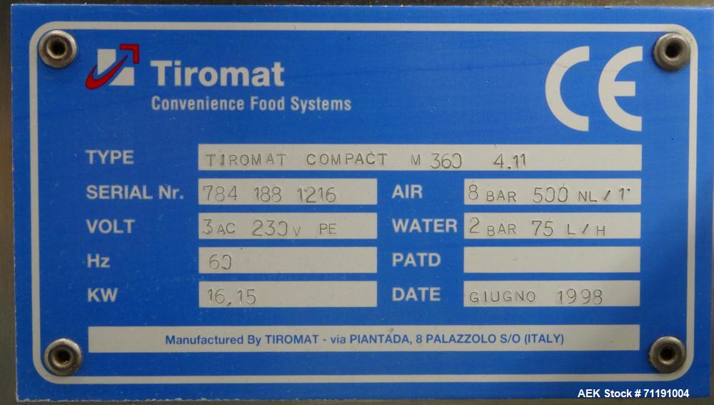 Used Tiromat Model Compact M360 4.11 Horizontal Thermoformer