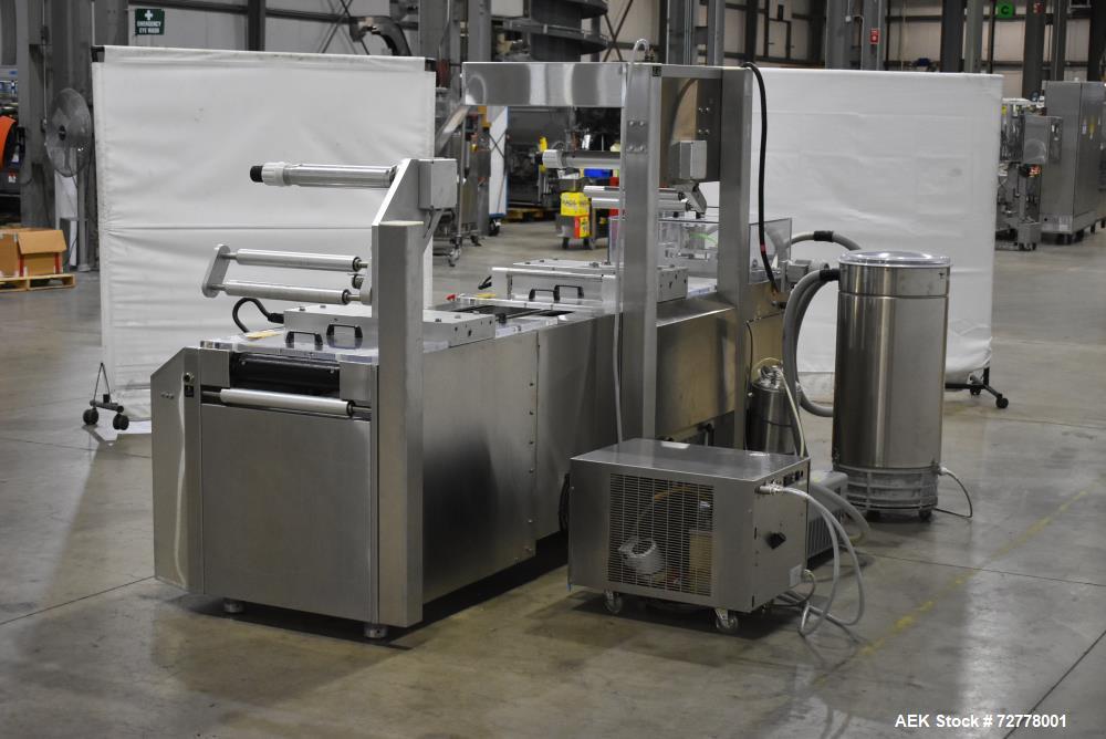 Used VC999 Model RS-420C Rollstock Compact Thermoformer. Stainless steel construction. Film width 423mm (17"). Maximum depth of draw: 50mm, 100mm, 135mm, 185mm (2"). Includes Vacuum pump, vacuum gas ...