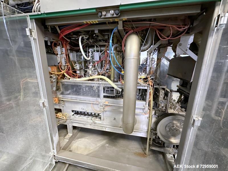 Used Combibloc (Sig) Model 112-32 Aseptic Brick Pack Cartoning Lines. The fillers are capable of running 125 ml, 150 ml, 200 ml or 250 ml cartons (with changeparts). Has Sig Beckhoff HMI with Siemens...