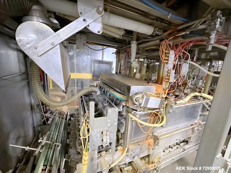 Used Combibloc (Sig) Model 112-32 Aseptic Brick Pack Cartoning Lines. The fillers are capable of running 125 ml, 150 ml, 200 ml or 250 ml cartons (with changeparts). Has Sig Beckhoff HMI with Siemens...