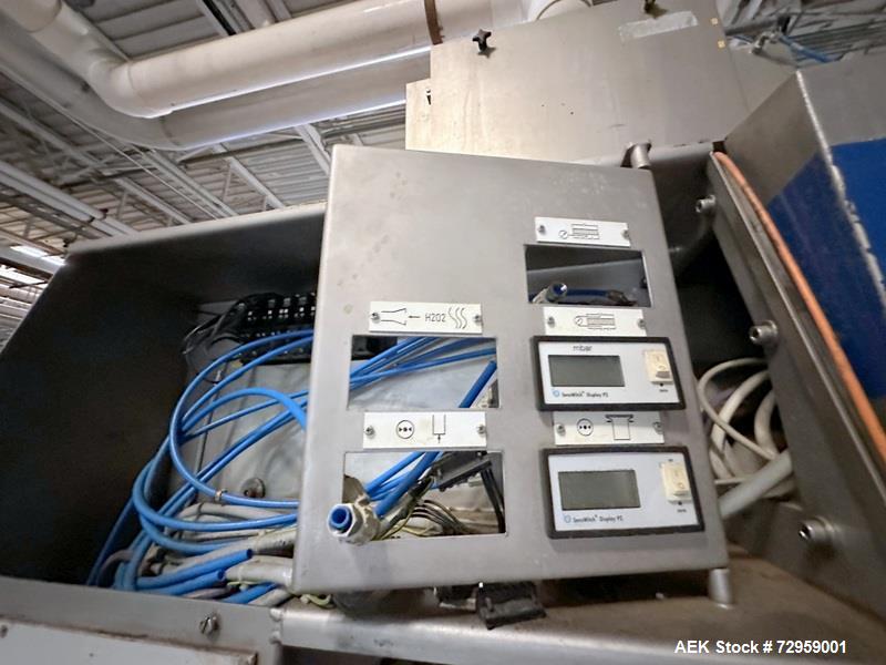 Used Combibloc (Sig) Model 112-32 Aseptic Brick Pack Cartoning Lines. The fillers are capable of running 125 ml, 150 ml, 200 ml or 250 ml cartons (with changeparts). Has Sig Beckhoff HMI with Siemens...