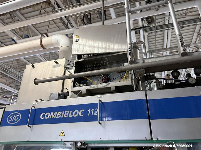 Used Combibloc (Sig) Model 112-32 Aseptic Brick Pack Cartoning Lines. The fillers are capable of running 125 ml, 150 ml, 200 ml or 250 ml cartons (with changeparts). Has Sig Beckhoff HMI with Siemens...