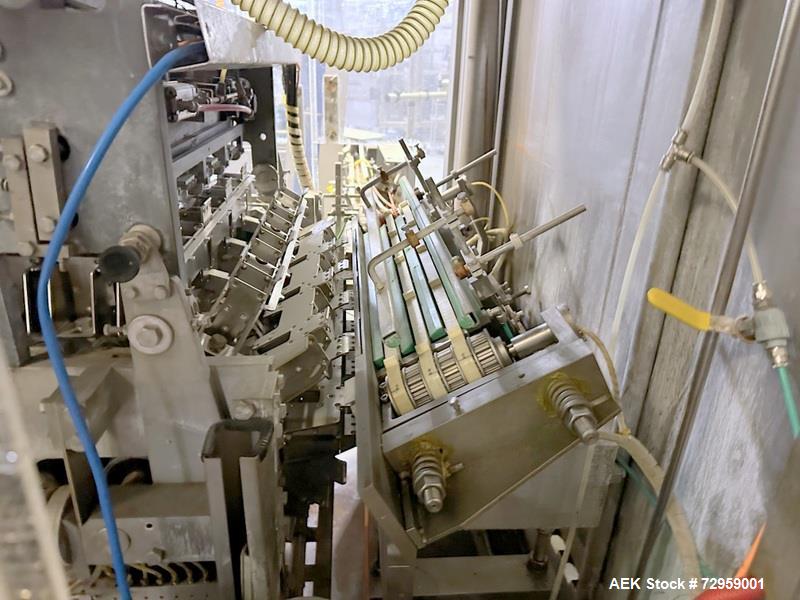 Used Combibloc (Sig) Model 112-32 Aseptic Brick Pack Cartoning Lines. The fillers are capable of running 125 ml, 150 ml, 200 ml or 250 ml cartons (with changeparts). Has Sig Beckhoff HMI with Siemens...