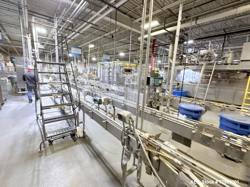 Used Combibloc (Sig) Model 112-32 Aseptic Brick Pack Cartoning Lines. The fillers are capable of running 125 ml, 150 ml, 200 ml or 250 ml cartons (with changeparts). Has Sig Beckhoff HMI with Siemens...