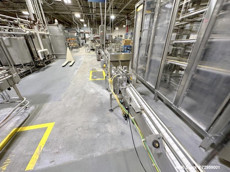 Used Combibloc (Sig) Model 112-32 Aseptic Brick Pack Cartoning Lines. The fillers are capable of running 125 ml, 150 ml, 200 ml or 250 ml cartons (with changeparts). Has Sig Beckhoff HMI with Siemens...