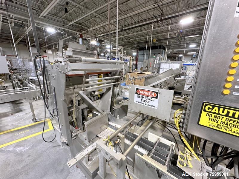 Used Combibloc (Sig) Model 112-32 Aseptic Brick Pack Cartoning Lines. The fillers are capable of running 125 ml, 150 ml, 200 ml or 250 ml cartons (with changeparts). Has Sig Beckhoff HMI with Siemens...