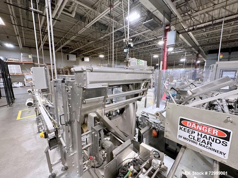 Used Combibloc (Sig) Model 112-32 Aseptic Brick Pack Cartoning Lines. The fillers are capable of running 125 ml, 150 ml, 200 ml or 250 ml cartons (with changeparts). Has Sig Beckhoff HMI with Siemens...
